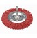 62H712 - KRKEFE VERTO  62H712 75 MM CSAPOS - A VERTO csiszol krkefe fm s fafelletek tiszttsra szolgl frgp alkalmazsval. A 6 mm tmrj szr lehetv teszi rgztst frk s csavarozk orsjhoz. A kefk poliamid anyagba sllyesztett csiszolanyag lehetv teszi a szennyezdsek festkrtegek, rozsda hatkony, de ugyanakkor vatos eltvoltst. A VERTO mrka ajnlata elektromos kziszerszmokat s tartozkokat tartalmaz az ezermesterek szmra.
