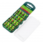 66H600 - BEHAJT�T�SKE KLT VERTO 66H600 16 R�SZES, 25 MM 3 x PH, 3 x PZ, 4 x SL, 6 x TX (CrV) - VERTO legn�pszer�bb bit k�szlet (nr ref. 66H600), nagyon k�nyelmes, kompakt csomagol�sban. Ide�lis az �sszes szerel�si munk�hoz.